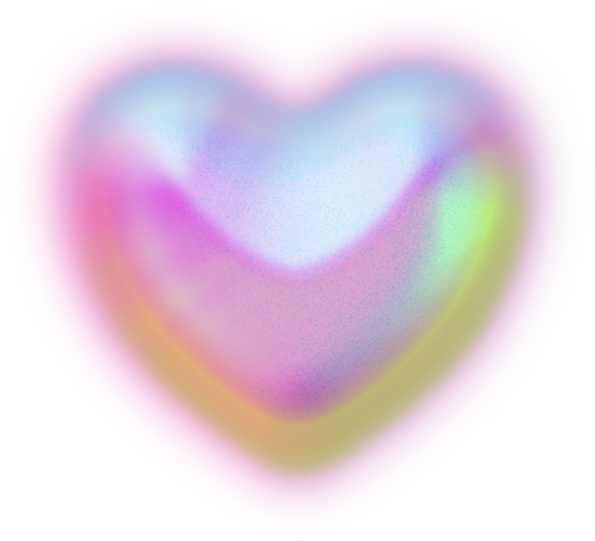 Y2k heart 3D gradient
